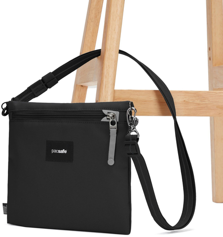 Картинка сумка для документов Pacsafe GO crossbody pouch черная смола - 5