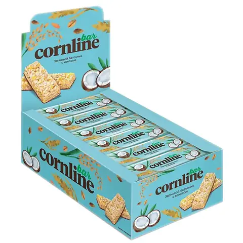 Зерновой батончик с кокосом 'Cornline', 540г (18 шт х 30г)