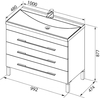 Aquanet 212871 Тумба с раковиной Aquanet Верона 100 белый (напольная 3 ящика) (212871)