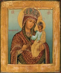 Черниговская Гефсиманская икона Божией Матери деревянная на левкасе