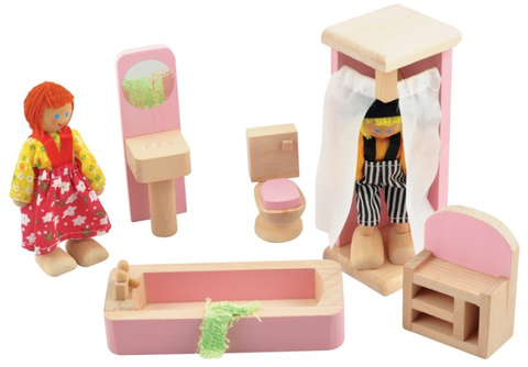 Набор деревянной мебели для кукольного домика
