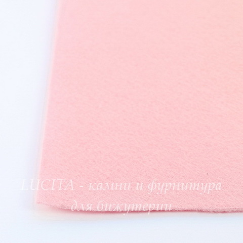 Фетр для рукоделия мягкий, 30х30 см, цвет - пастельно-розовый