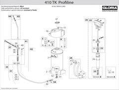 Распылитель Gloria 410TK Profiline, подключение к компрессору (10 л)