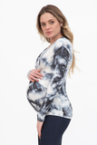 Блузка для беременных 02261 белый/темно-синий