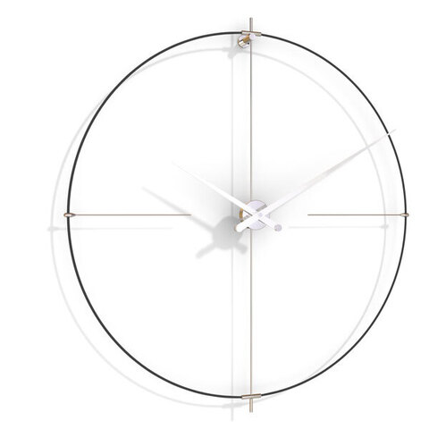 Часы Nomon  BILBAO L (основание - черный фиберглас/стрелки - белый лак/центр - хромированная сталь). D=105см, H=110см