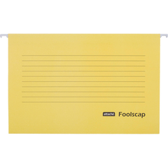 Папка подвесная Attache Foolscap, картон желтый, до 200л., 5шт/уп