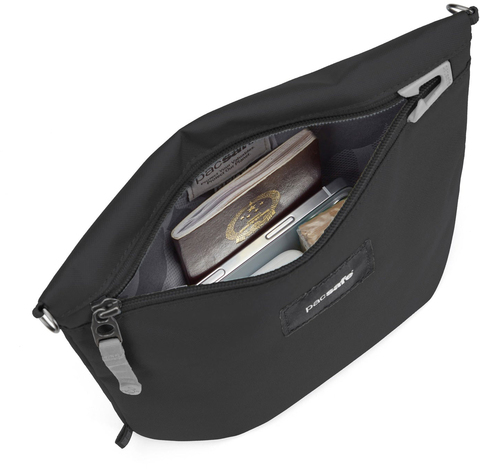 Картинка сумка для документов Pacsafe GO crossbody pouch черная смола - 6