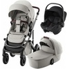 Комплект 3в1 коляска SMILE 5Z LUX, Linen Grey + BABY-SAFE CORE Space Black