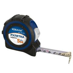 Рулетка КОБАЛЬТ Медиана 5м x 19мм двухкомпонентный корпус магн. крючок, матов. покрытие, толщ. 0,11 мм) (Арт. 791-233)
