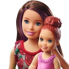 Барби Скиппер Няня с Малышкой и ванной комнатой