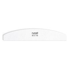 RuNail Профессиональная пилка для искусственных ногтей (белая, полукруглая, 150/180)