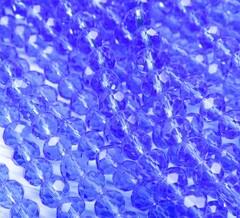 БП017НН46 Хрустальные бусины "рондель", цвет: светло-голубой прозрачный, 4х6 мм, кол-во: 58-60 шт.