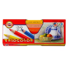 Карандаши цветные KOH-I-NOOR jumbo TRIOCOLOR 3152, 12цв, картон.упак.