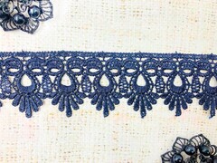 Кружево плетеное, ш. 4,5-5 см, тёмно-синий