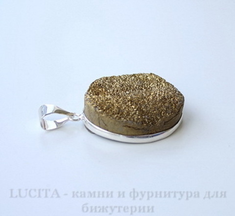 Подвеска Кварц в рамке (цвет - античное серебро) 35х25х10,5 мм №17