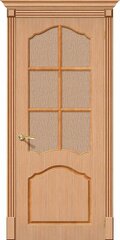 Дверь Каролина / Цвет Ф-01 (Дуб) / Стекло Риф. / Двери Браво