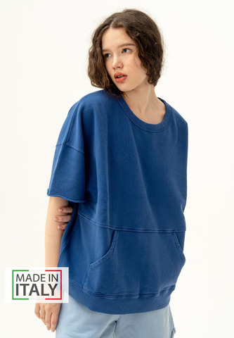 Свитшот оверсайз с карманом Bowery NYC Delft