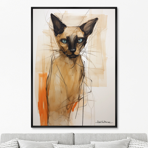 ArtNoMore - Репродукция картины на холсте Siamese cat in color, 2024г.