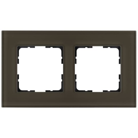 Рамка на 2 поста. Цвет Каперсовый. Jasmart. G-Glass. G1002GT