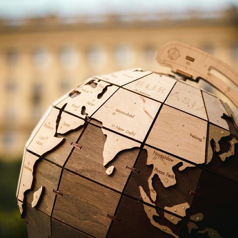 Глобус с потайной шкатулкой от Eco Wood Art - деревянный конструктор, 3D пазл, сборная модель