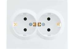 VESNA 742 0200 127B Розетка двойная с/з бакалит белая