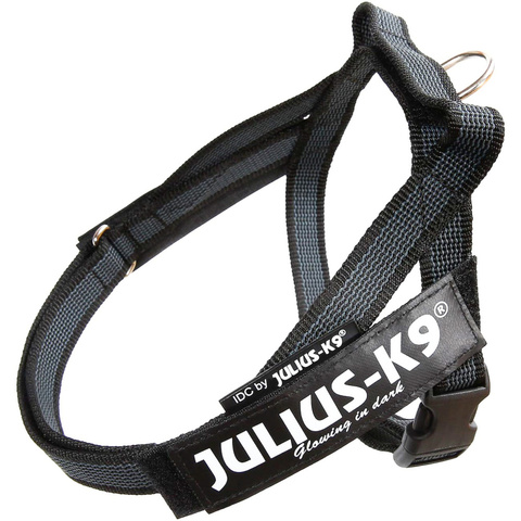 JULIUS-K9 шлейка для собак Ремни Color & Gray IDC Mini, черный (49-65 см)