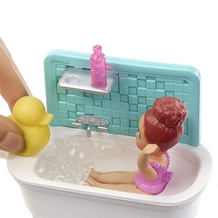 Барби Скиппер Няня с Малышкой и ванной комнатой