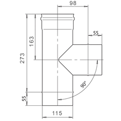 Тройник-К 90° d115мм (430/0,8мм) Ferrum в интернет-магазине ЯрТехника