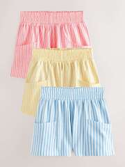 Шорты для девочки Next AH9-444, 3 шт., Розовый, Голубой, Светло-желтый