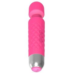 Розовый wand-вибратор с подвижной головкой - 20,4 см. - 