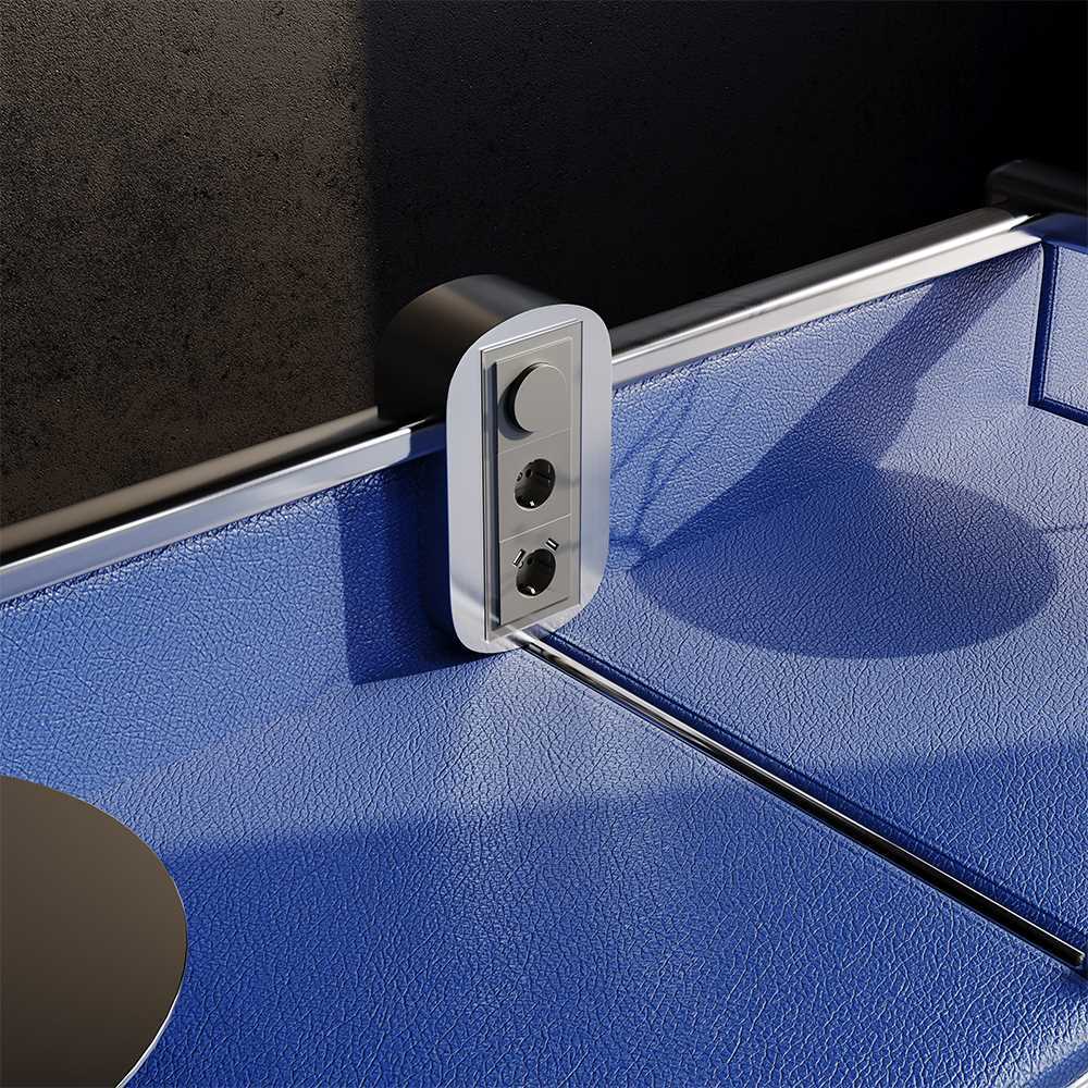 Рамка стеклянная Voltum S70 на 3 поста, (титан, стекло) VLS110306