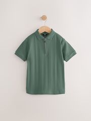Поло с молнией для мальчика Next AG3-392, Хаки