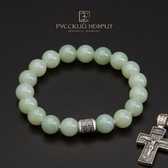 Серебряная православная бусина.