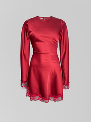 Платье Parijanka 1836 короткое атласное со шнуровкой на спине