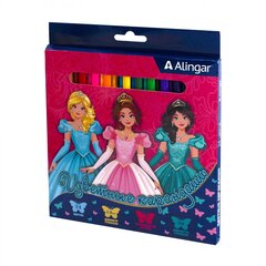 
          Карандаши цветные Alingar 24 цв., "Принцессы" деревянные, трехгранные, заточенные, грифель 2.8 мм, картон. уп., европодвес