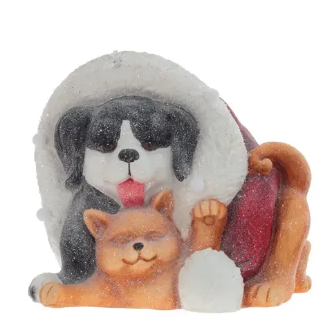 Фигурка декоративная с подсветкой "Щенок и котёнок" (AAAх3 н/п), L37 W29 H32 см