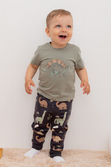брюки  для мальчика  КР 400581/графит,динозавры к400