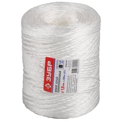 ЗУБР d 1.6 мм, 500 м, 1600 текс, 32 кгс, белый, полипропиленовый шпагат (50100-500)