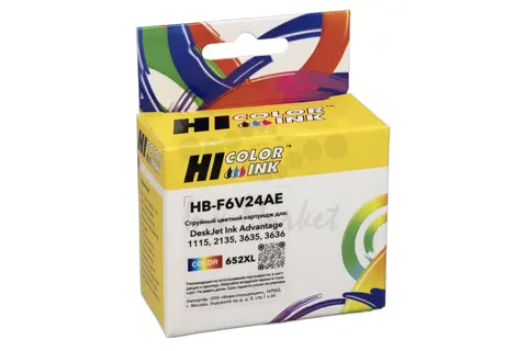 Картридж Hi-Black 652XL (HB-F6V24AE) для HP DJ 1115, 2135, 3635, 3636, Color