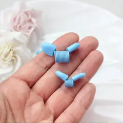 Пружина-стоппер с 30 мм (Bead Stopper), цвет голубой, 2 штуки, И045