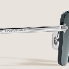 Квадратные солнцезащитные очки с металлической оправой серебристого цвета