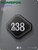 Номерок на дверь квартиры 238, для кабинета, офиса, шильдик 9 х 7 см, черный, Айдентика Технолоджи
