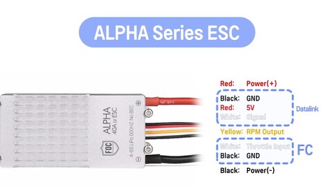 ESC регулятор мотора T-Motor Alpha 40A LV 4-6S
