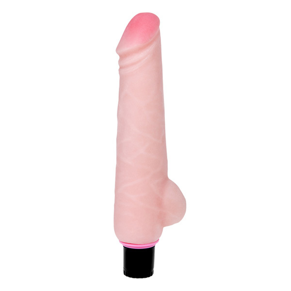 Телесный вибратор 24см с мошонкой и розовой головкой Baile The Realistic Cock BW-027005