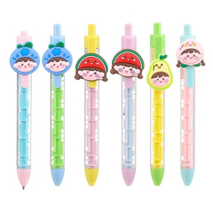 Ручка шариковая, автоматическая, Basir, синие чернила, серия "ФРУКТЫ ЯГОДЫ", с лабиринтом на корпусе, 36 шт