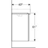 Шкафчик для раковины Geberit Smyle Square, с одной дверцей: B=49.2см, H=61.7см, T=40.6см, Белый / Высокоглянцевое покрытие