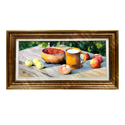 Бойченко П.В. Яблоки и брусника. Холст, масло. 2019.