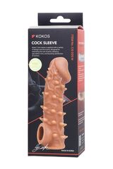 Телесная закрытая насадка с пупырышками Cock Sleeve Size M - 15,6 см. - 