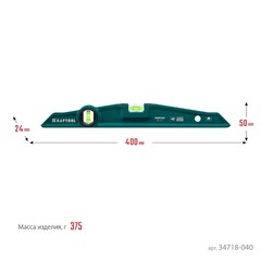 KRAFTOOL PROCAST-M, 400 мм, магнитный литой уровень (34718-040)