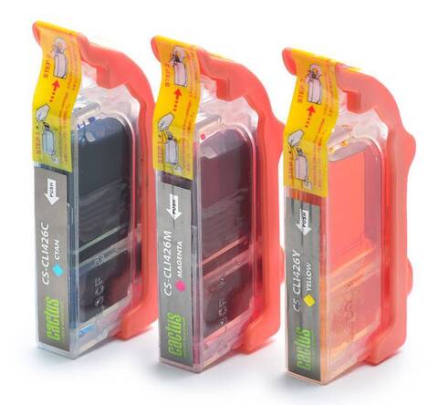 Картридж струйный Cactus CS-CLI426C, M, Y CLI-426 голубой, пурпурный, желтый набор (27мл) для Canon MG5140, 5240, 6140, 8140, MX884